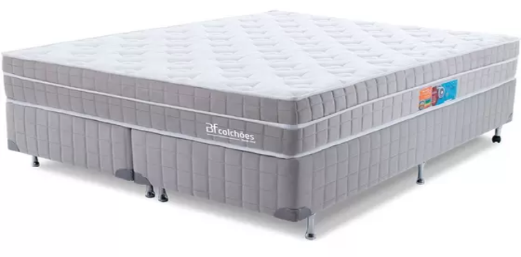 uma cama box queen size com colchão da marca BF Colchões